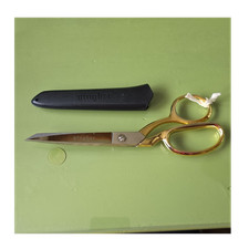 Gingher Gold Dressmaker Scissors Steel Blade Bent Handle with Black Sheath