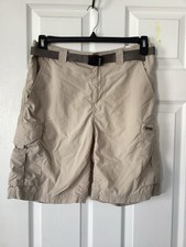 Columbia Men's Beige Cargo Sz 32 Shorts Omni-Shade Sun Protection Pockets