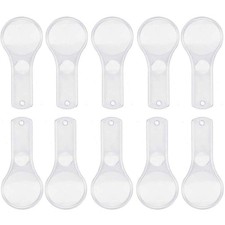 10 Pcs Mini Portable Magnifying Glass 5X and 15X Clear Acrylic Handheld Magni...