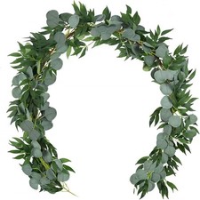4 Pack 6.5 Ft Artificial Eucalyptus Garland Faux Greenery Garland with Willow...