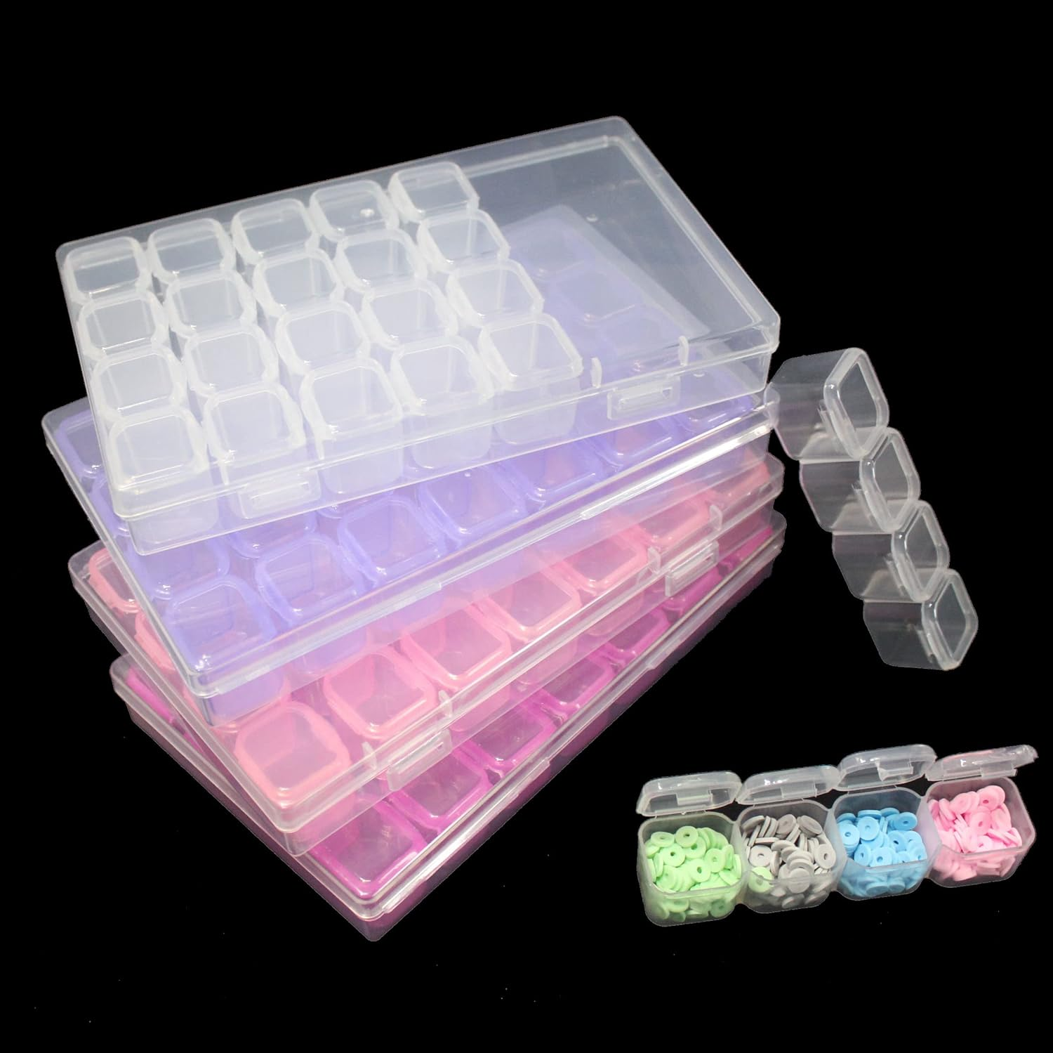28-Grid Mini Painting & Embroidery Storage Box with Compartments