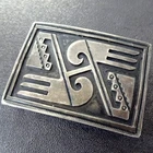 OLD Vintage HOPI Sterling Silver Overlay BELT BUCKLE Small 2" x 1 3/8"