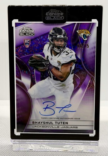 2025 Topps Chrome Black Bhayshul Tuten Purple Mini-Diamond Rookie Auto #d 68/75