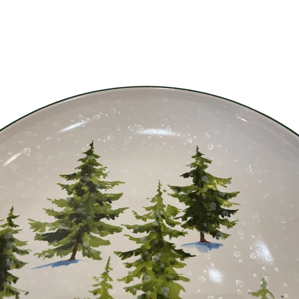 Рождественская сосна 8 дюймов керамические салатные тарелки набор из 4 от Global Design новый  - Изображение 3 из 4