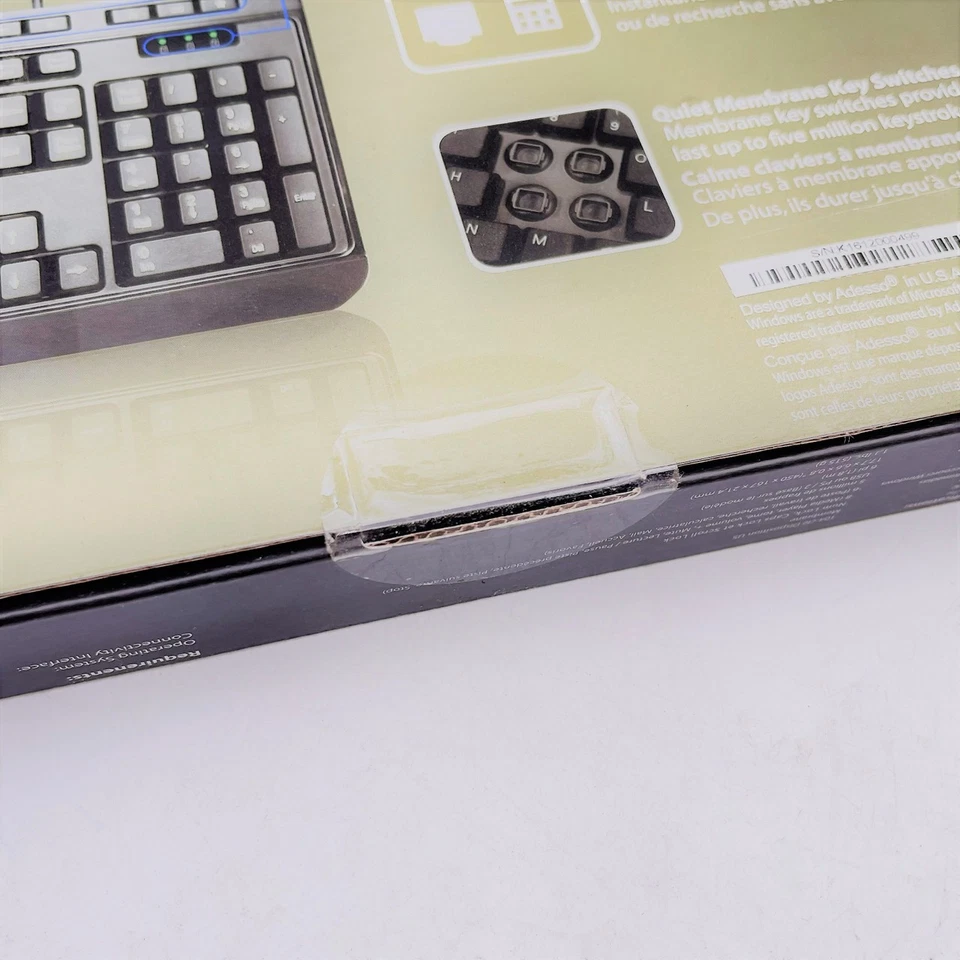 ADESSO AKB-132PB BLACK PS/2 KEYBOARD EASYTOUCH 123 - NEW - Image 4 of 4