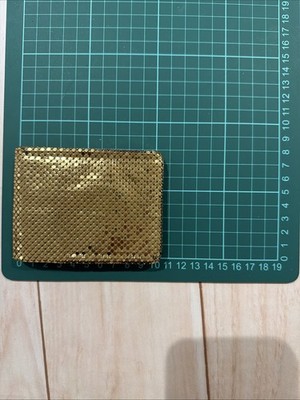 Vintage Whiting & Davis Gold Mesh Billfold Geldbörse Münzfach Neuwertig 1950er