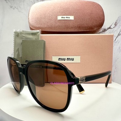 MIU MIU Regard Sunglasses Seen On Kylie Jenner MU B01S 16K90Q Black Miu Miu