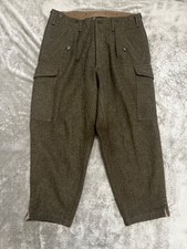 Vintage 1962 Swedish Army M39 Wool Cargo Khaki Trousers Men  s Size 36 X 29
