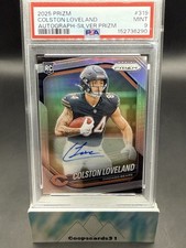 2025 Panini Prizm Rookie Auto Silver Prizm COLSTON LOVELAND RC PSA 9 BEARS 🔥