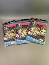 (3) Unopened Packs Monster High (10) Invitations  Birthday Party Supplies 2012