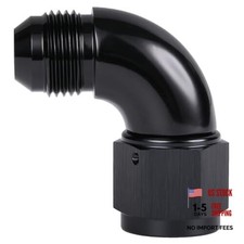 90 Degree Male to Female Swivel Full Flow Fitting 10AN Black - 90 Degree