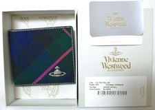 Vivienne Westwood Leather Bifold Wallet Card Case Check Pattern