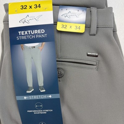 Greg Norman Golf Pants Men's Textured Performance Stretch Gray Size 32x34 NWT