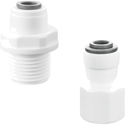 1/4 Inch RO Water Straight Pipe Fitting to 3/8 Inch Female/Male Thread Push I...