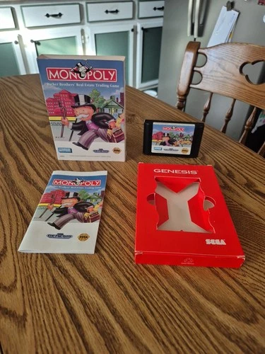 Monopoly (Sega Genesis, 1992) Complete With Manual & Fully Tested