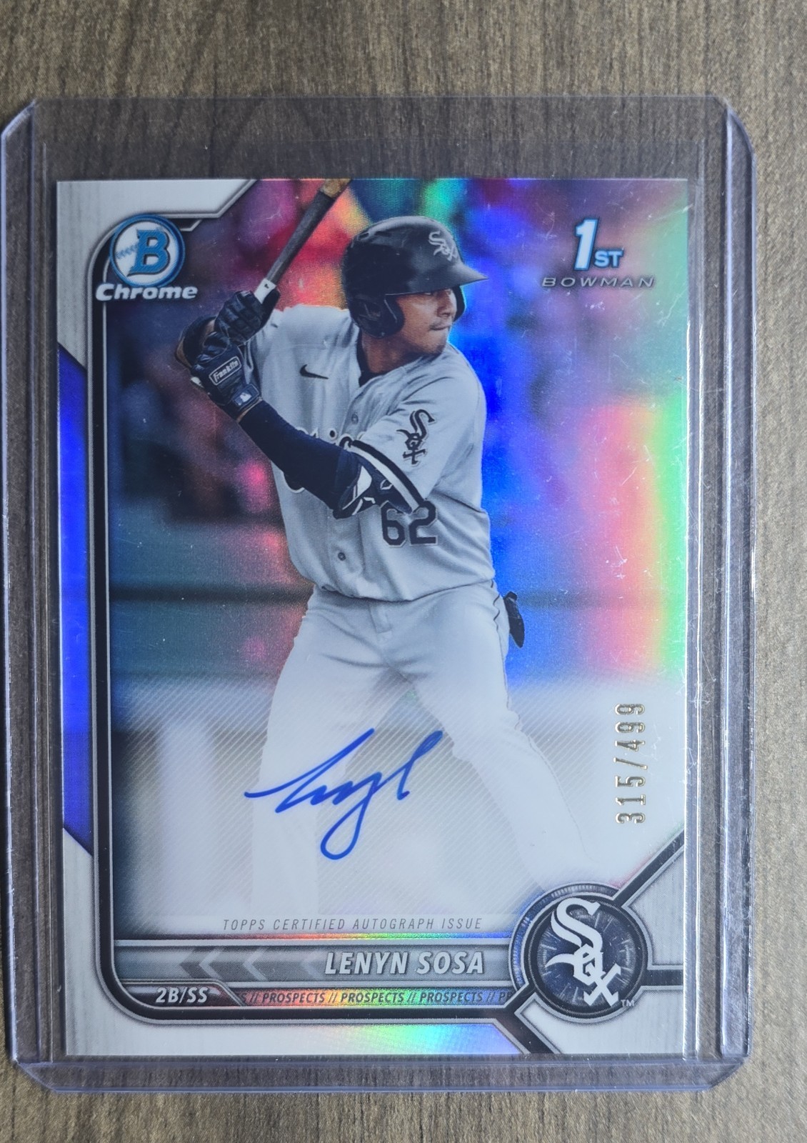 2022 Bowman - Chrome Prospect Autographs Lenyn Sosa #CPA-LS Refractor /499 (AU,