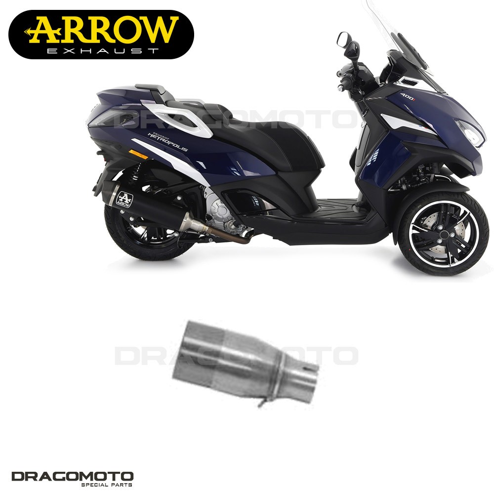 Tuyau Arrow Peugeot Metropolis 400 2021 avec catalyseur homologué pour scooter
