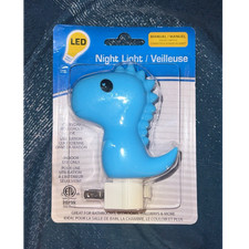 LED Plug-In Dinosaur Night Light Blue Manual On/Off Switch Kids Indoor