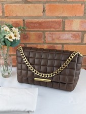 Demellier Large Phoenix Quilted Leather Bag Brown With Gold Hardware