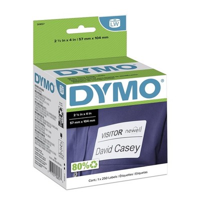 DYMO Authentic LW Name Badge Labels for LabelWriter Printers White 2-1/4'' x 4''
