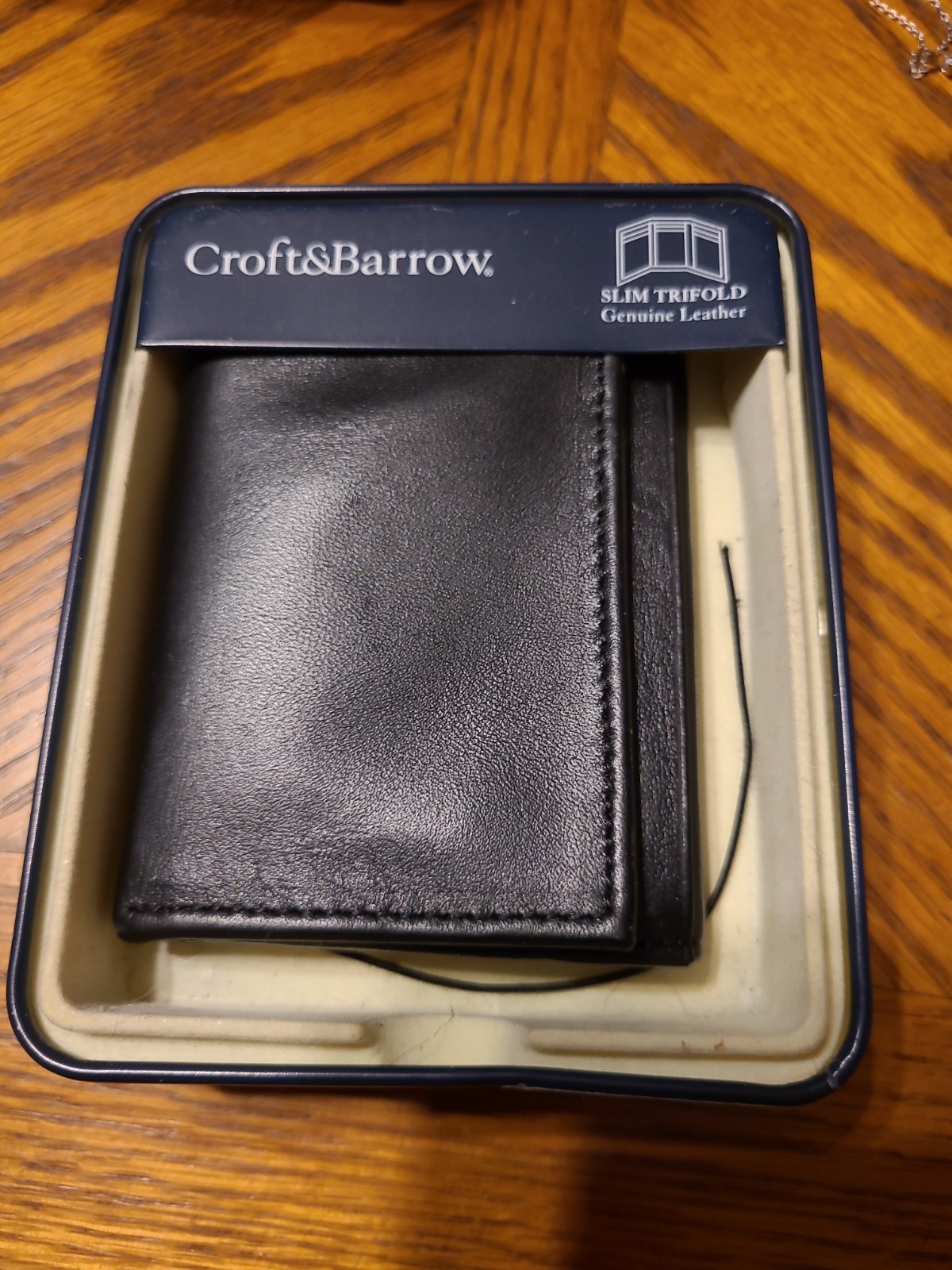 Croft & Barrow Men's Slim Trifold Black Leather Wallet