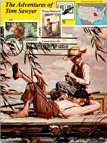 Dr Jim Stamps Maximum Card Mark Twain Forever Tom Sawyer 8C Combo Fdc