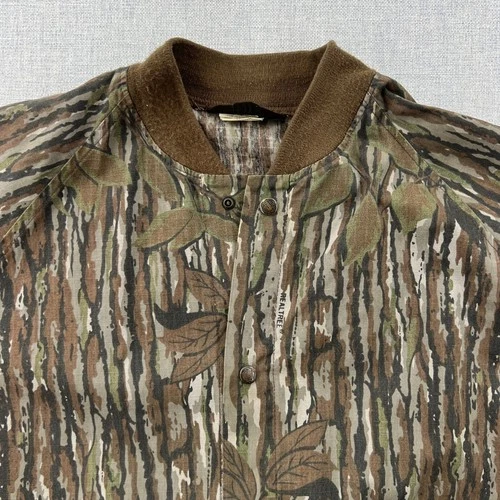 Vintage Liberty Camo Bomber Jacket Mens XL Realtree Treebark Hunting USA Made image 10
