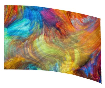 COLOR GUARD FLAGS VIBRANT WHIRLWIND SILKS - NEW - 36'' x 54'' Standard Curved
