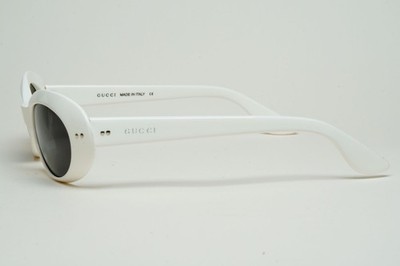 Gucci Sunglasses 1997 Vintage White Oval Black Retro GG 2413/S C29