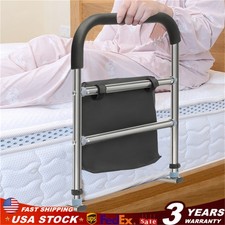 Stainless Steel Bed Rails for Seniors Elderly Parents Adults Bed Side Rai Black