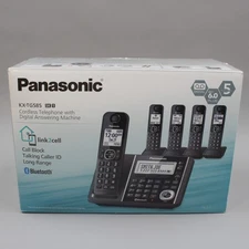 Panasonic KX-TG585SK1 5 Phones 6.0 PLUS Link2Cell Digital Cordless Bluetooth