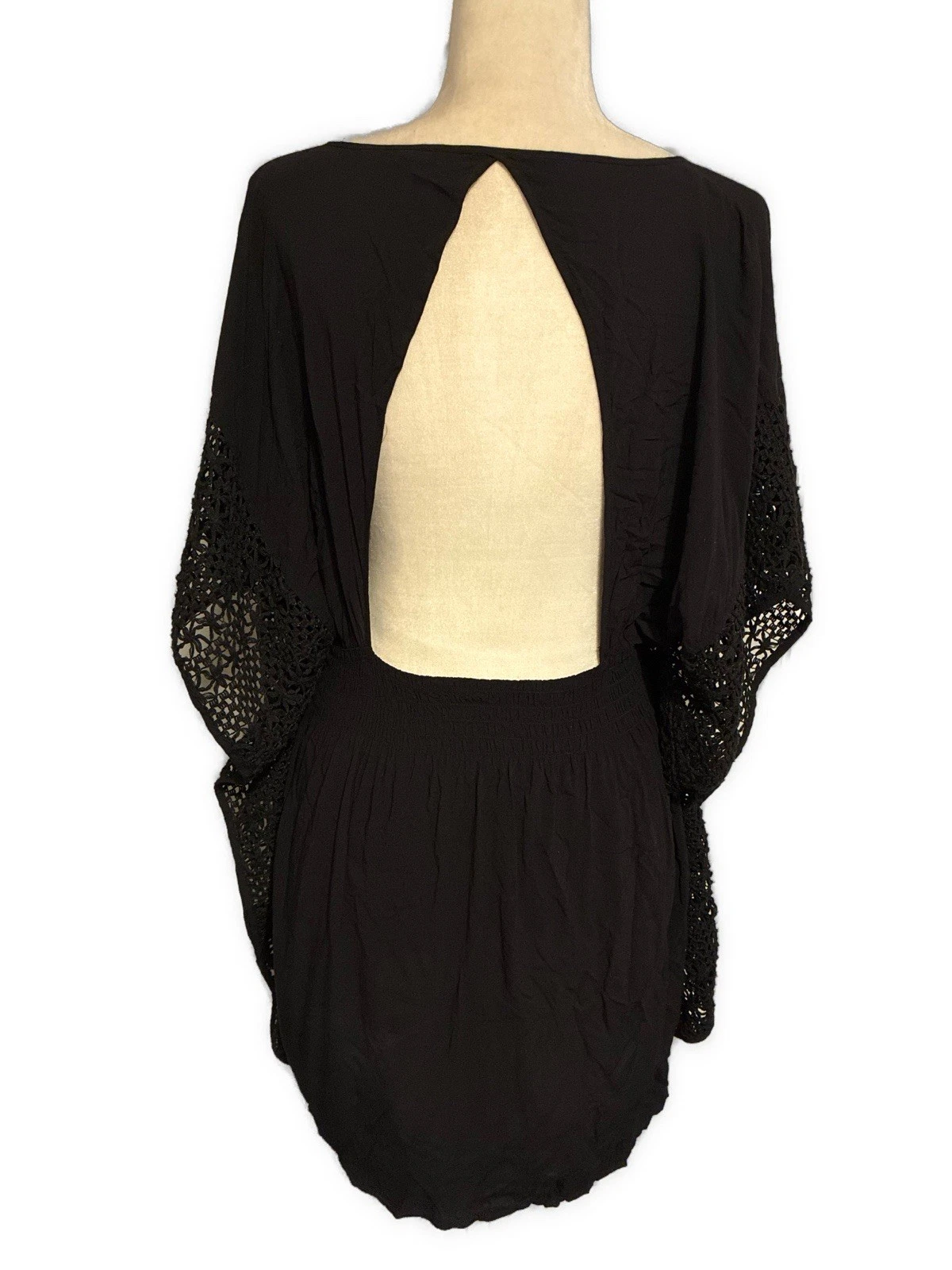 UNDERCOVER victorias secret tinta unita nero spiaggia bikini costume da bagno copricostume vestito maglia mini L