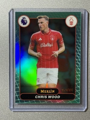 Chris Wood Nottingham Forest Topps Merlin Chrome 25/26 Aqua Refractor SP /199