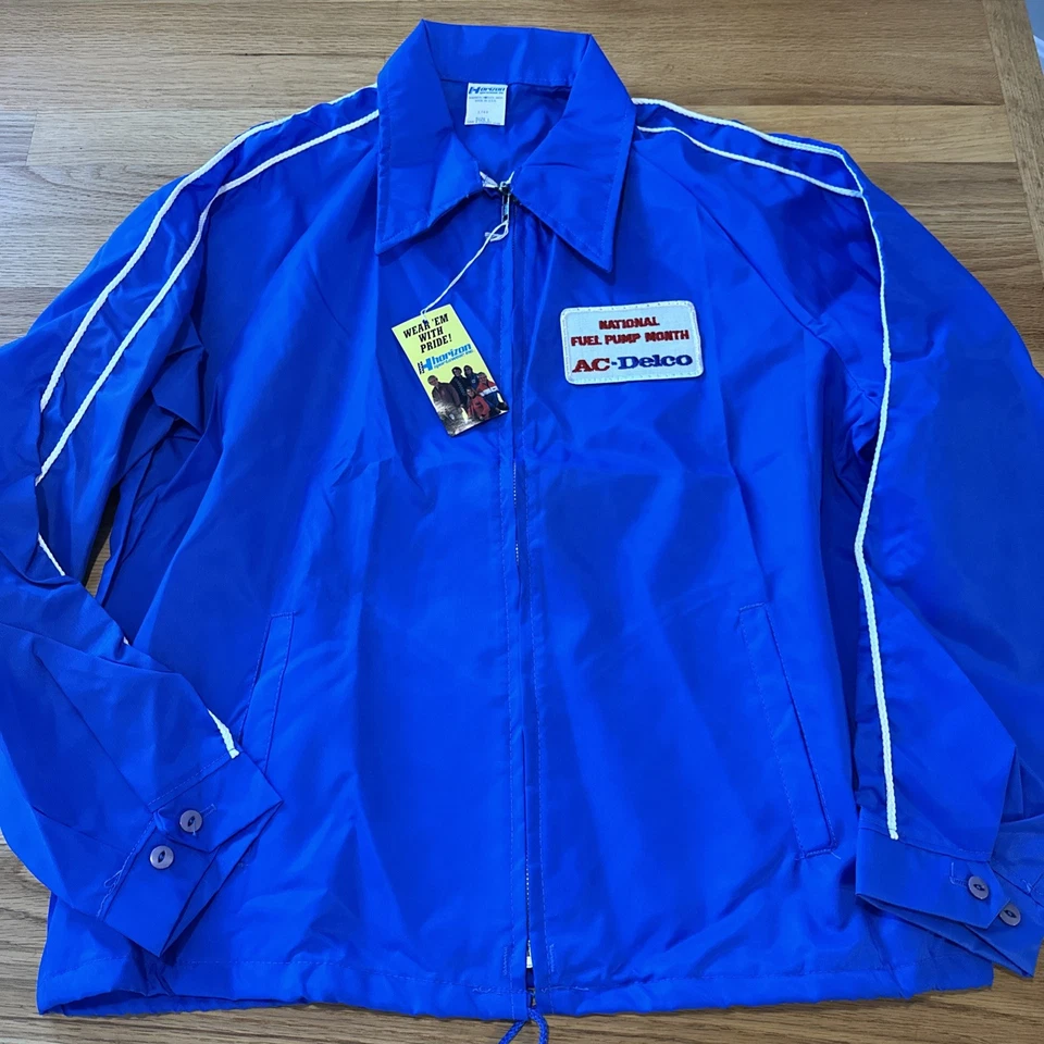 Chaqueta cortavientos vintage de los años 70 GM AC Delco Pit Jacket nueva con etiquetas nos Foto 2 de 4