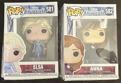 Funko Pop! ELSA #581 ANNA #582 Disney Princess Frozen II Vinyl Figures