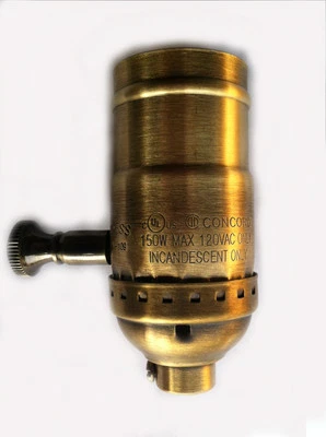 Incandescent Lamp holder Socket Dimmer, Brass - Full Range-Antique Brass Finish