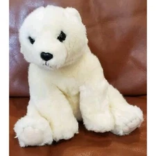 8 Inch Miyoni Polar Bear Stuffed Animal Plush Toy Winter Home Decor Collectible