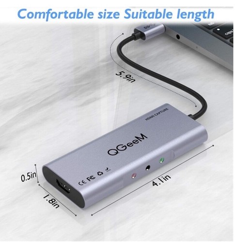 HDMI to USB 3.0 Game Capture Card 1080P 60fps Full HD Video/Audio (QGeeM) MAC/PC - 第 9/9 張圖片