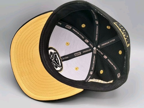 Marvel Avengers Black Panther Lids Exclusive Hat Black Gold Cap Fitted sz 7 1/4 - Picture 7 of 7