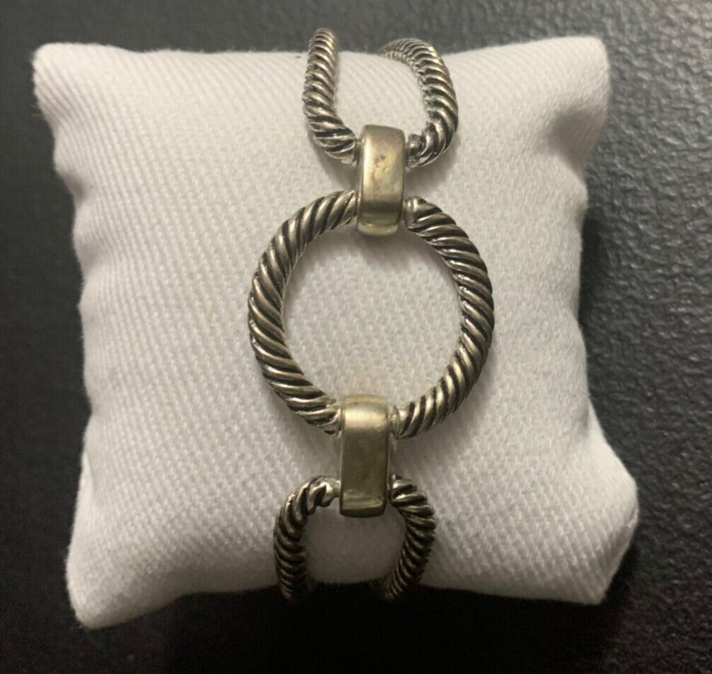 Cable Link Toggle Clasp Bracelet- Silver colored,… - image 3