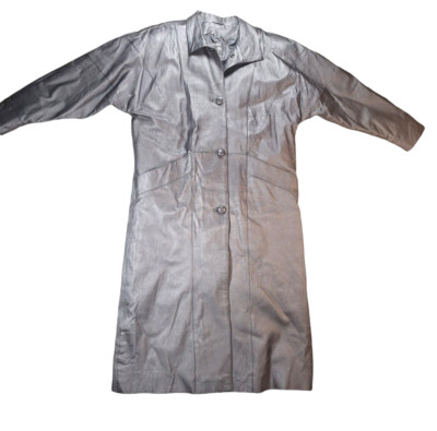 NEW Marco Morani 100% Leather Black Trench Coat Womens Size XL Orig $200