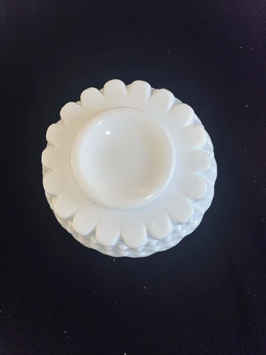 Fenton #33671 White Milk Glass Hobnail Candle Holder Epergne Peg Base