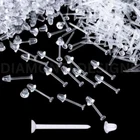 Bio Allergy Free Transparent Plastic Stud Earring Stem's / Posts & Rubber Backs