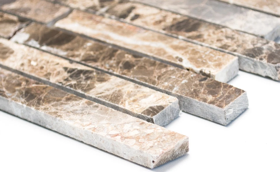 Mosaïque carreau marbre pierre naturelle impala marron poli 40-1306_f |10plaques - Photo 2/3