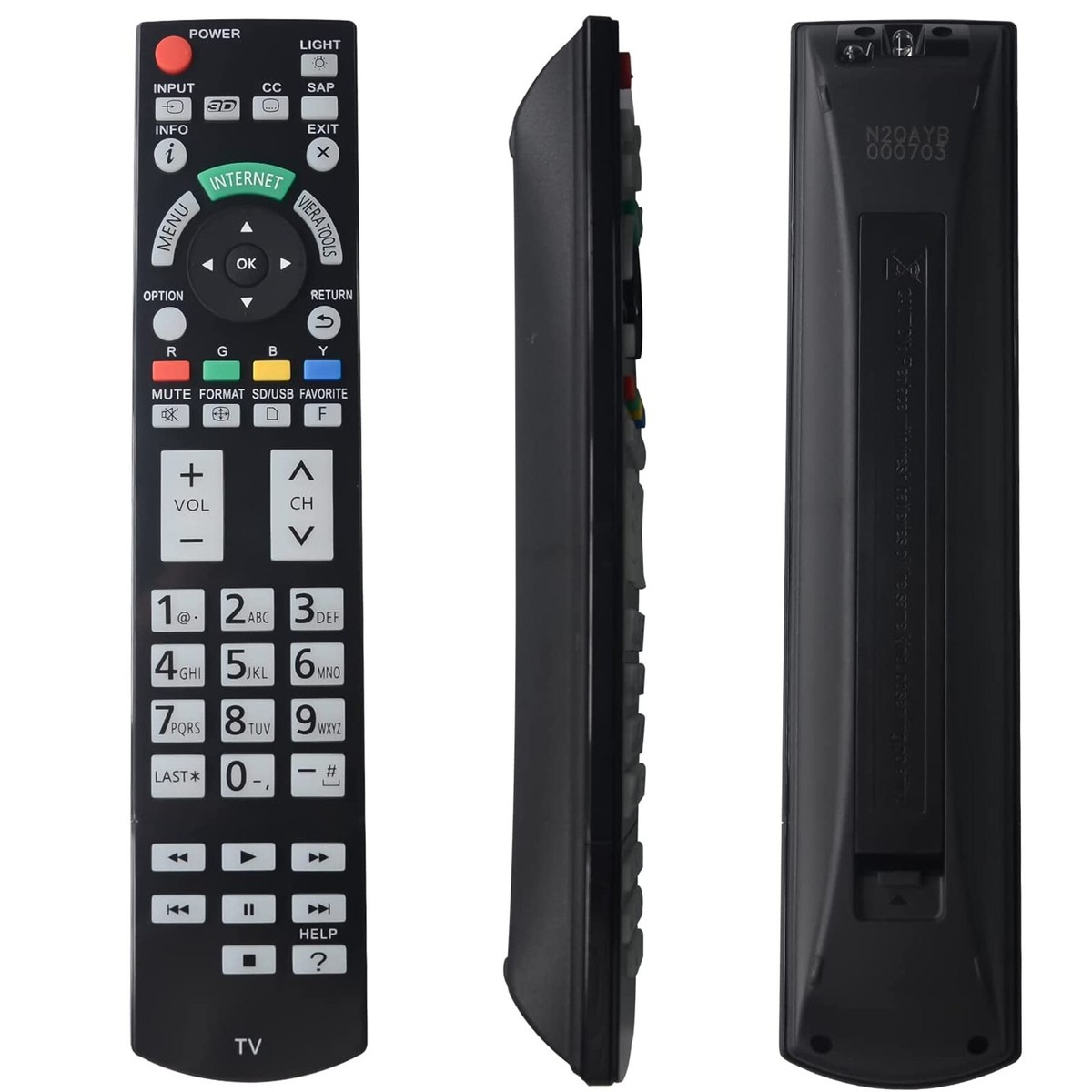 Telecomando Universale Per TV Panasonic LED 3D, Compatibile Con TC-P42UT50, TC-P50X3, TC-55DT50, TC-P50ST50