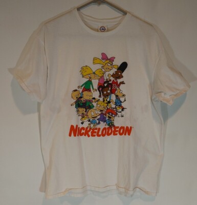 Nickelodeon Rugrats Hey Arnold White Tshirt Size Large *see pictures*