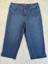 Gloria Vanderbilt Capri Jeans Amanda 16 Blue Dark Wash Straight leg 34x21  