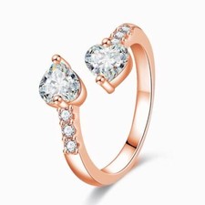 Adjustable Ring Silver Plated  Rose Gold Women Girls Jewellery Gifts UK