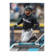 2024 Topps Now 485 Xavier Edwards Miami Marlins 1st HR and Cycle PR 574