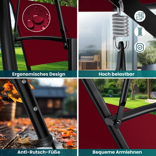 KESSER® Hollywoodschaukel Gartenschaukel mit Sonnendach 3er Schaukelbank 300kg - Bild 15 von 41